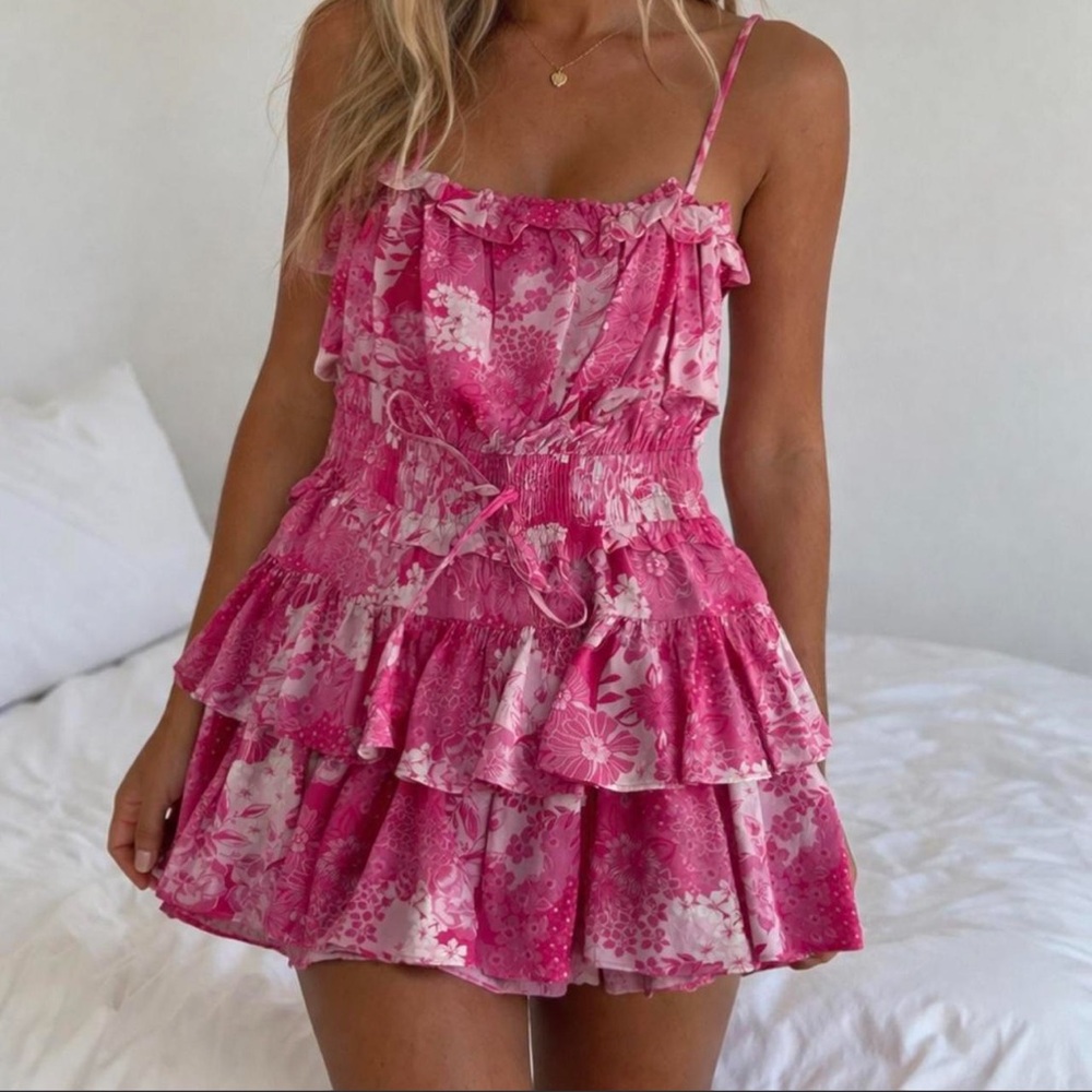 Day + Moon pink floral mini dress Size
M #floral #summerdress WORN ONCE